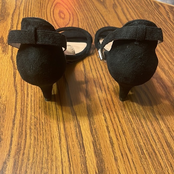 Allegra K Suede Open Toe Kitten Heel Ankle Strap Sandals, Black, Size 7. - Picture 4 of 8